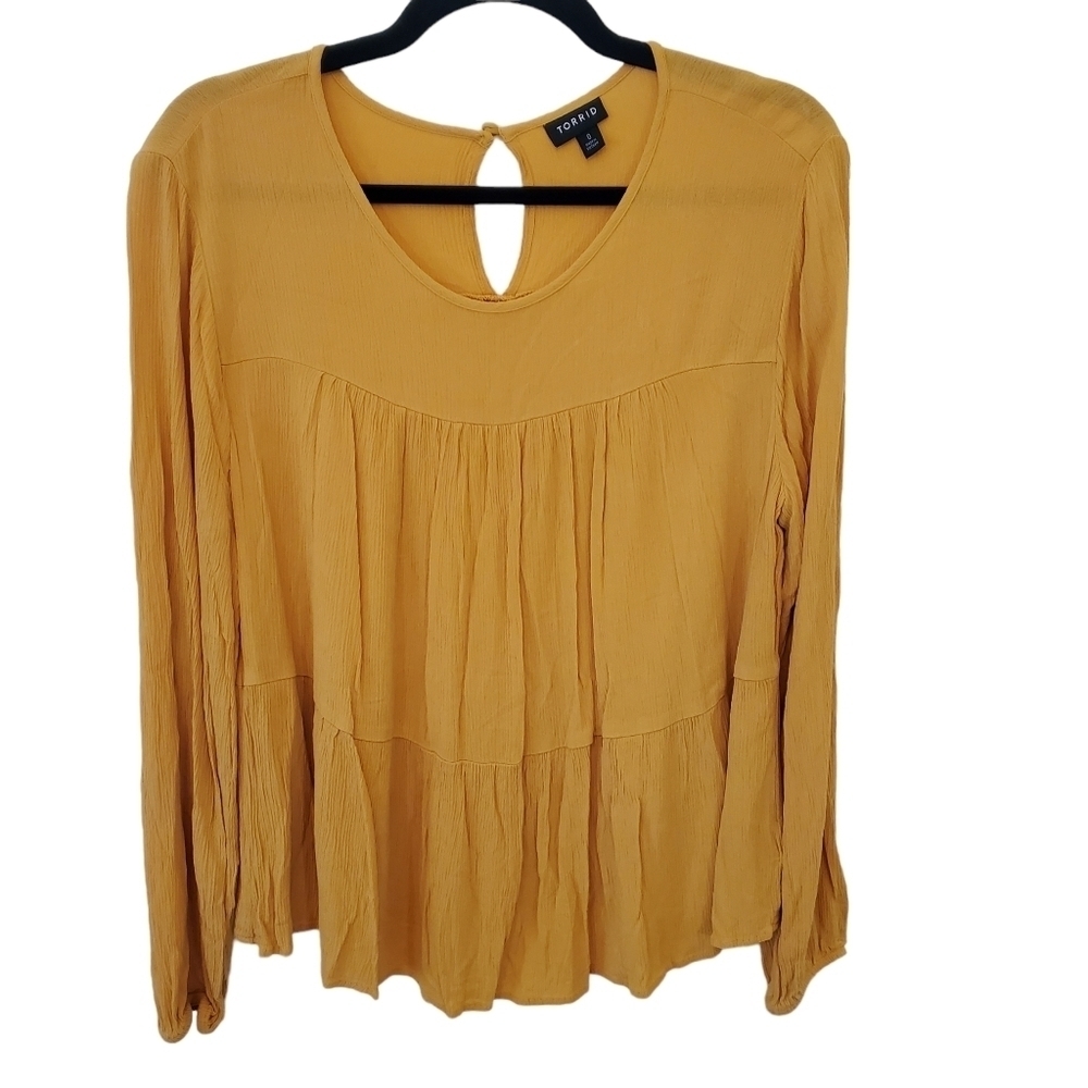Torrid Size 0 Long Sleeve Ruffle Blouse